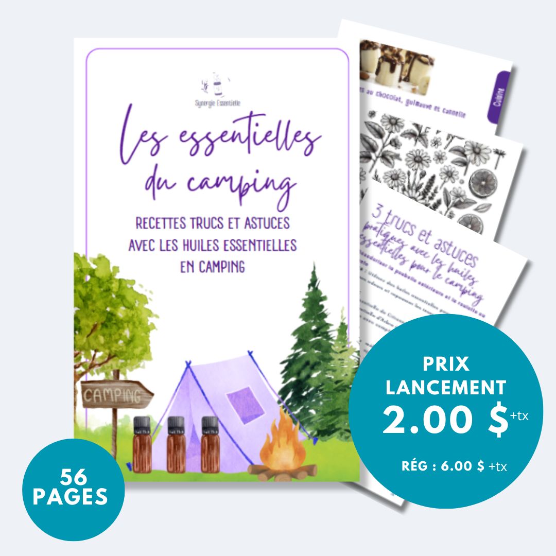 eBook : Les essentielles du camping : Recettes trucs et astuces avec les huiles essentielles en camping