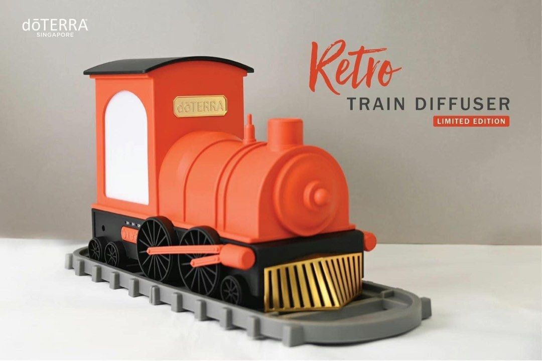 Ensemble diffuseur Train Retro pour enfant avec Calmer ou Stronger