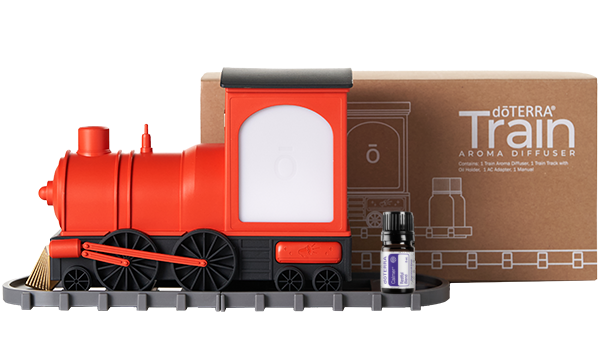 Ensemble diffuseur Train Retro pour enfant avec Calmer ou Stronger