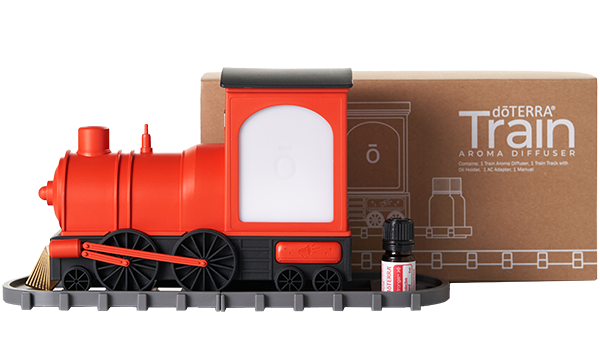 Ensemble diffuseur Train Retro pour enfant avec Calmer ou Stronger