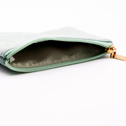 Pochette en Velour Teal/Turquoise