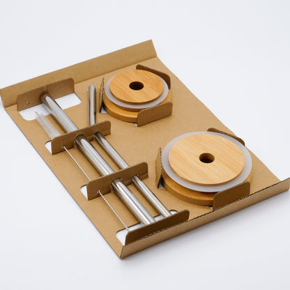 Ensemble de Couvercles et Pailles Réutilisables